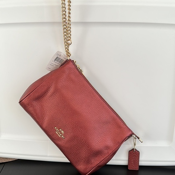 Coach CARRIE CROSSBODY IN METALLIC LEATHER - Picture 13 of 14